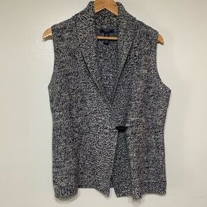 Chaps Navy/White Cardigan Knitted Sweater Vest Size L